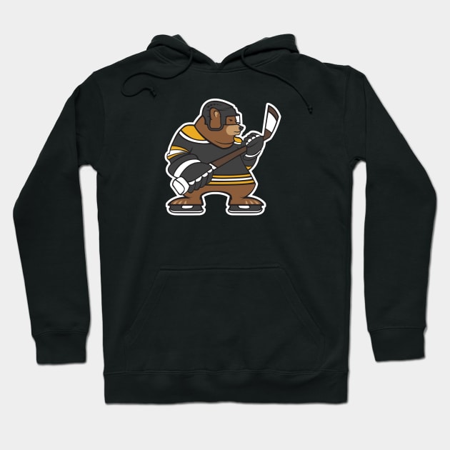 Boston Bruins Bear Hockey Design Hoodie by stayfrostybro